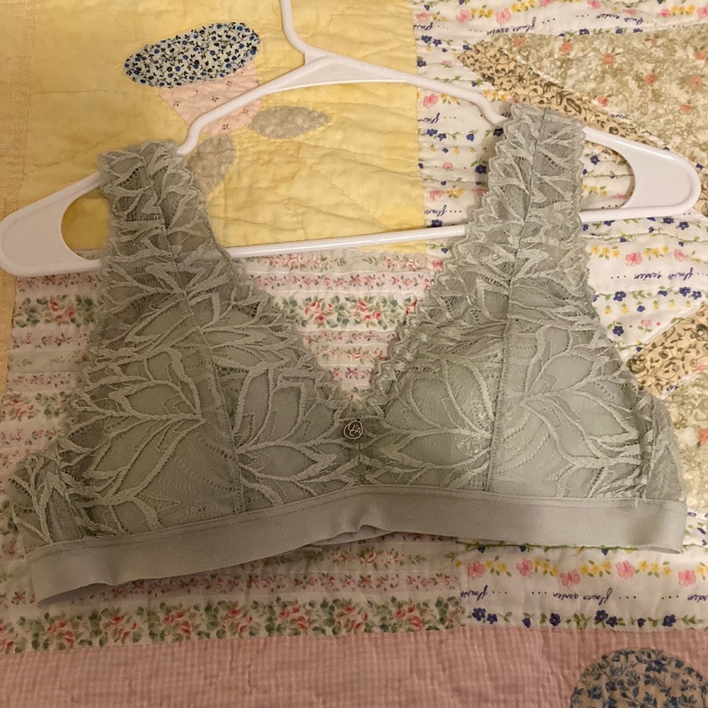 mint green lace wireless bralette